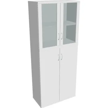 Kancelářský vozík HOBIS kancelářská policová skříň - SZ 5 80 08, zámek Huwill, bílá + doprava zdarma