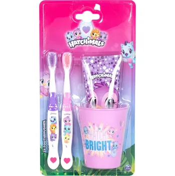 zubní pasta Spin Master Hatchimals zubní pasta 75 ml + zubní kartáček 2 ks + kelímek na zubní kartáček
