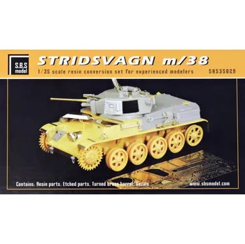 Plastikový model S.B.S model 1/35 Stridsvagn m/38 Conversion set (PE & decals)