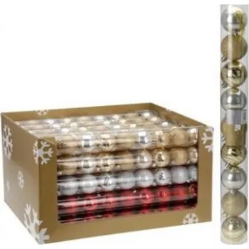 Vánoční dekorace ozdoba vánoční koule pr.6cm mix barev (9ks)