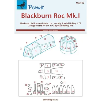 Plastikový model Peewit 1/72 Canopy mask Blackburn Roc Mk.I (SP.HOB.)