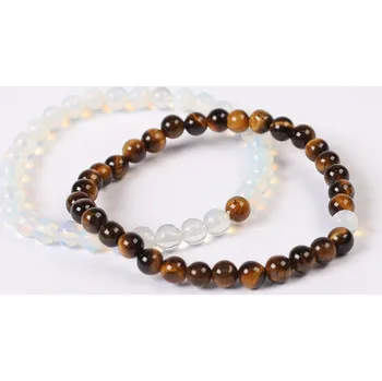 Souprava šperků Sada narámků tygří oko s mesíční kámen