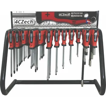 Šroubovák 4CZECH Stojánek se šroubováky PROFI PL,PH,PZ+držáky bitů