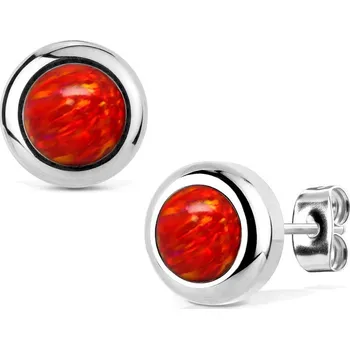 Náušnice NUBIS® Ocelové náušnice s opály 6 mm - NBP75-OP45