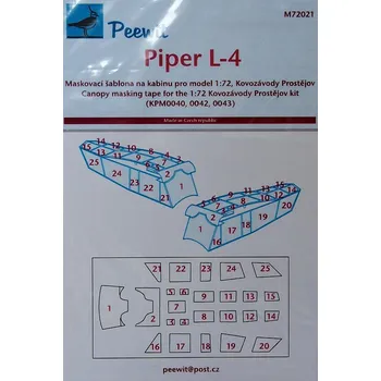 Plastikový model Peewit 1/72 Canopy mask Piper L-4 (KPM)