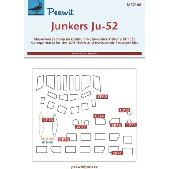Plastikový model Peewit 1/72 Canopy mask Junkers Ju-52 (KP)