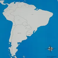 Moyo Montessori Kontrolní mapa Jižní Amerika Nová s popisky