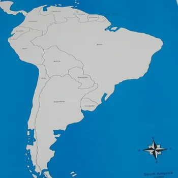 Výuková hračka Moyo Montessori Kontrolní mapa Jižní Amerika Nová s popisky