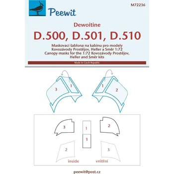 Plastikový model Peewit 1/72 Canopy mask Dewoitine D500/501/510 (KP/SMER)