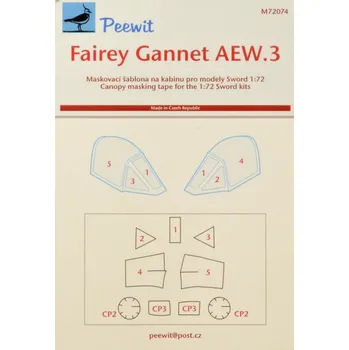 Plastikový model Peewit 1/72 Canopy mask Fairey Gannet AEW.3 (SWORD)