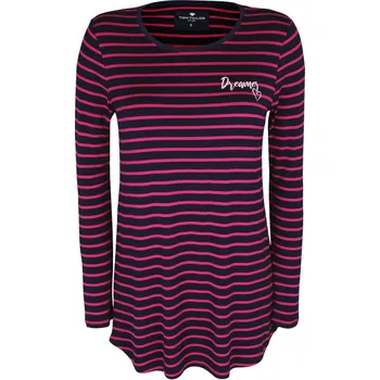 Dámské pyžamo TOM TAILOR Noční červenomodrá košilka značky TOM TAILOR 38 60027-6085-632