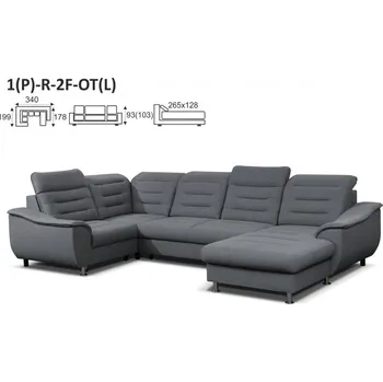 Sedací souprava MEBLOSOFT Sektorová sedací souprava BELLA 1+R+2F+OT