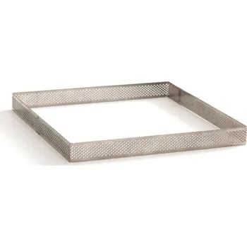 Nádoba na pečení Nerezová forma na tartaletky čtverec 15x15x3,5cm Microforata perforovaná - Decora