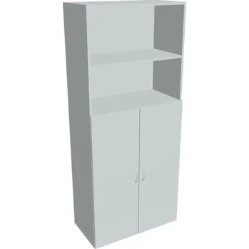 Kancelářský vozík HOBIS kancelářská policová skříň - DZ 5 80 04, zámek Huwill, šedá + doprava zdarma