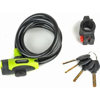 Zámek na kolo Author zámek ASL-25 10x1500 mm (zelená/černá)