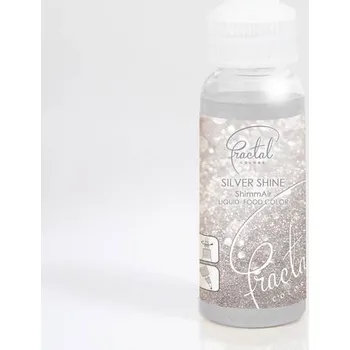 Potravinářské barvivo Dekorativní airbrush perleťová barva tekutá Fractal - Silver Shine (33 g)