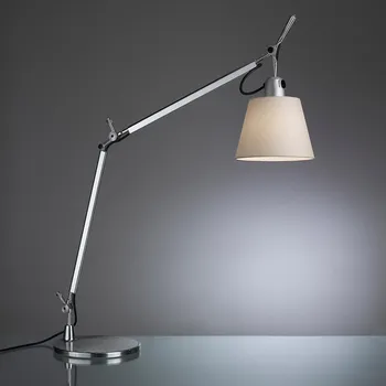 Lampička Artemide Tolomeo Basculante 180 Tavolo, stolní lampa s vypínačem, pergamenové stínítko, 1x46W E27, výška 65-108cm