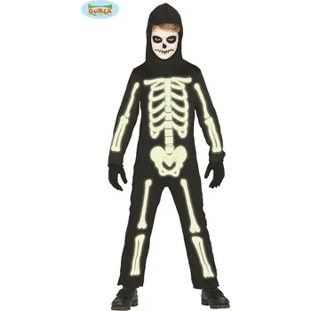 Karnevalový kostým Guirca Fiestas Španělsko Dětský kostým kostra fluoreskující varianta: 3 až 4 roky