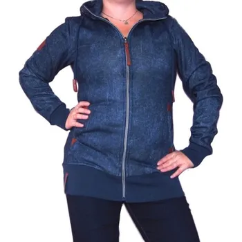 Dámská mikina Dámská teplá mikina v džínovém stylu Barva: Tmavě modrá, Velikost: L