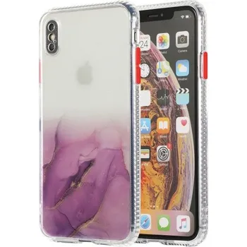 Pouzdro na mobilní telefon Mramorovaný kryt odolný proti poškrábání pro iPhone X / XS - fialový