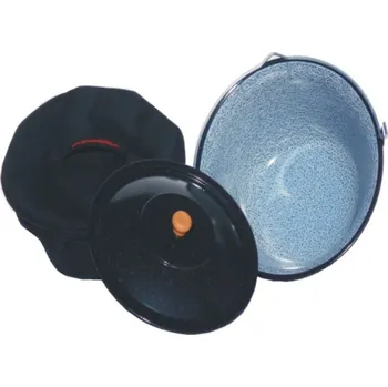 Outdoor vaření Gulášový kotlík smaltovaný s poklicí 8 l v obalu (kotlík na guláš s poklicí smaltovaný, v bezpečí voděodolného obalu při přenášení i skladování)