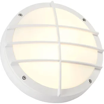 Venkovní osvětlení SLV 229081 Bulan Grid, bílé venkovní svítidlo s mřížkou, 2x25W E27, prům.27,5cm, IP44