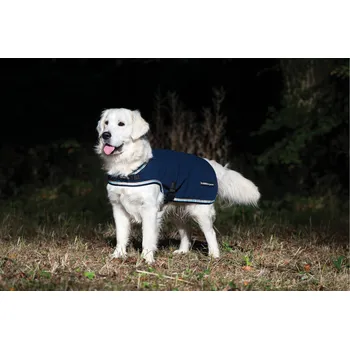 Obleček pro psa RAMBO Deka pro psy Waterproof Fleece RAMBO, navy/beige/blue L