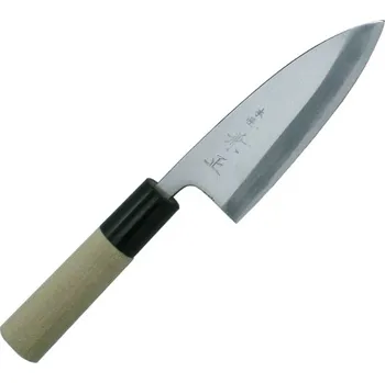 Kuchyňský nůž Kanetsune Ai-Deba 120mm Horn / Magnolia wood