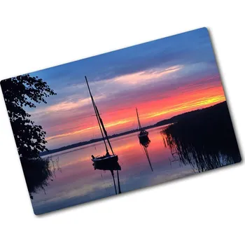 Kuchyňské prkénko Kuchyňská deska skleněná Plachetnice západ slunce