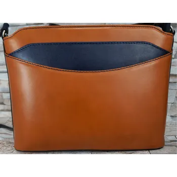 Vere Pelle Kožená kabelka crossbody NICCOLA Rezavo modrá Barva: Modro-rezavá