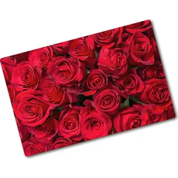 Kuchyňské prkénko Deska na krájení skleněná Červené růže