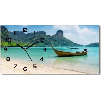 Hodiny Moderní skleněné hodiny na stěnu Loď