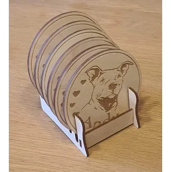 Podtácek Podtácky se stojánkem Pitbull s vlastním jménem 6 ks