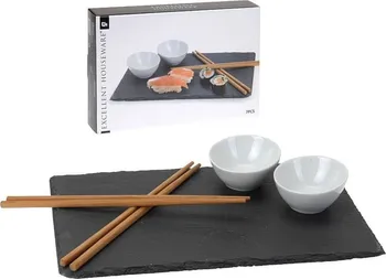 jídelní souprava Excellent Sushi Set porcelán/břidlice/bambus sada 7 ks
