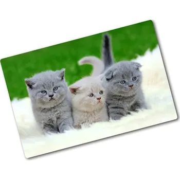 Kuchyňské prkénko Kuchyňská deska skleněná Tři kočky na dece