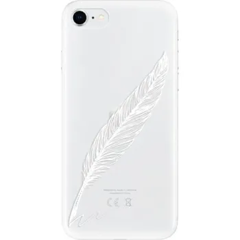 Pouzdro na mobilní telefon Odolné silikonové pouzdro iSaprio - Writing By Feather - white - iPhone SE 2020