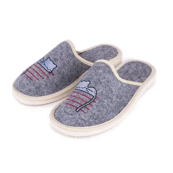 Dámské pantofle Vlnka Manufacture Dámské luxusní filcové pantofle kočička