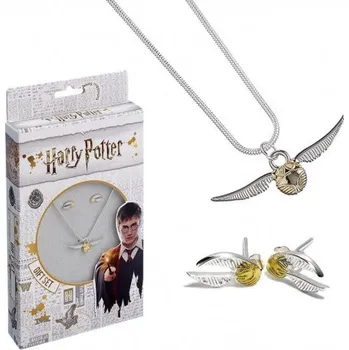 Souprava šperků Carat Shop Harry Potter Zlatonka náhrdelník a náušnice