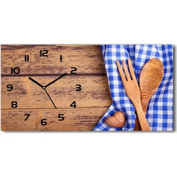 Hodiny Skleněné hodiny na stěnu Dřevěné příbory