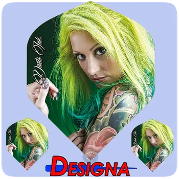 Příslušenství pro šipky Letky DESIGNA Green Haired Girl F2484 široké