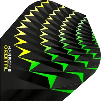 Příslušenství pro šipky Harrows Letky Orbital No6 - Yellow & Green F3181