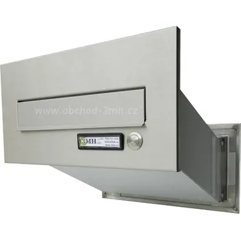 Poštovní schránka 3MH s.r.o. Poštovní schránka MD šikmá k zazdění do sloupku BROUŠENÝ NEREZ se zvonkovým tlačítkem