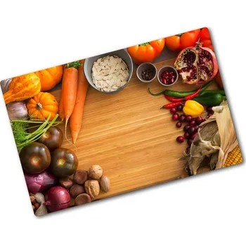 Kuchyňské prkénko Kuchyňská deska velká skleněná Podzim zelenina