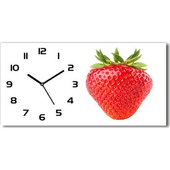 Hodiny Moderní skleněné hodiny na stěnu Jahoda