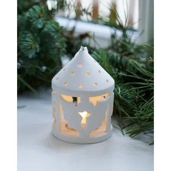 Vánoční dekorace Keramická svítící lucerna Holly