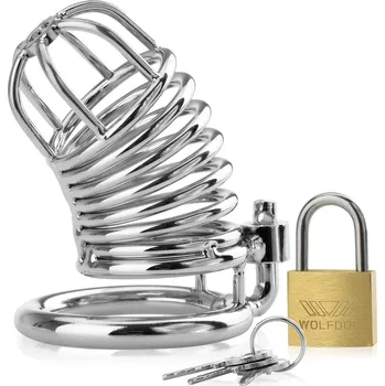 MUŽSKÝ PÁS CUDNOSTI NEREZOVÁ OCEL BDSM MILOSTNÁ KLEC PRO PENIS - 710