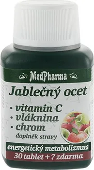 MedPharma Jablečný ocet + vláknina + vitamín C + chrom 37 tbl.
