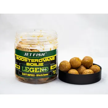 Boilies JetFish JET FISH Legend Range - Boosterované boilie 250ml - 20mm : ŽLUTÝ IMPULS - OŘECH / JAVOR