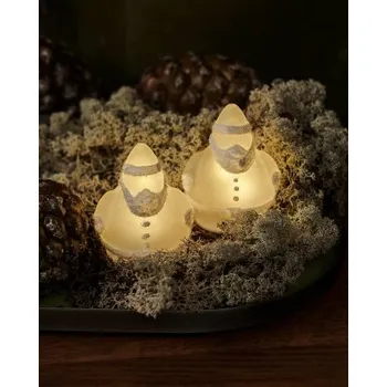 Vánoční dekorace Skleněný svítící Santa Claus 7,5 cm - set 2 ks