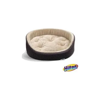 Pelíšek pro psa Hilton pelíšek s odnímatelným polštářem vnější rozměr 53 x 44 x 16 cm hnědo/béžový